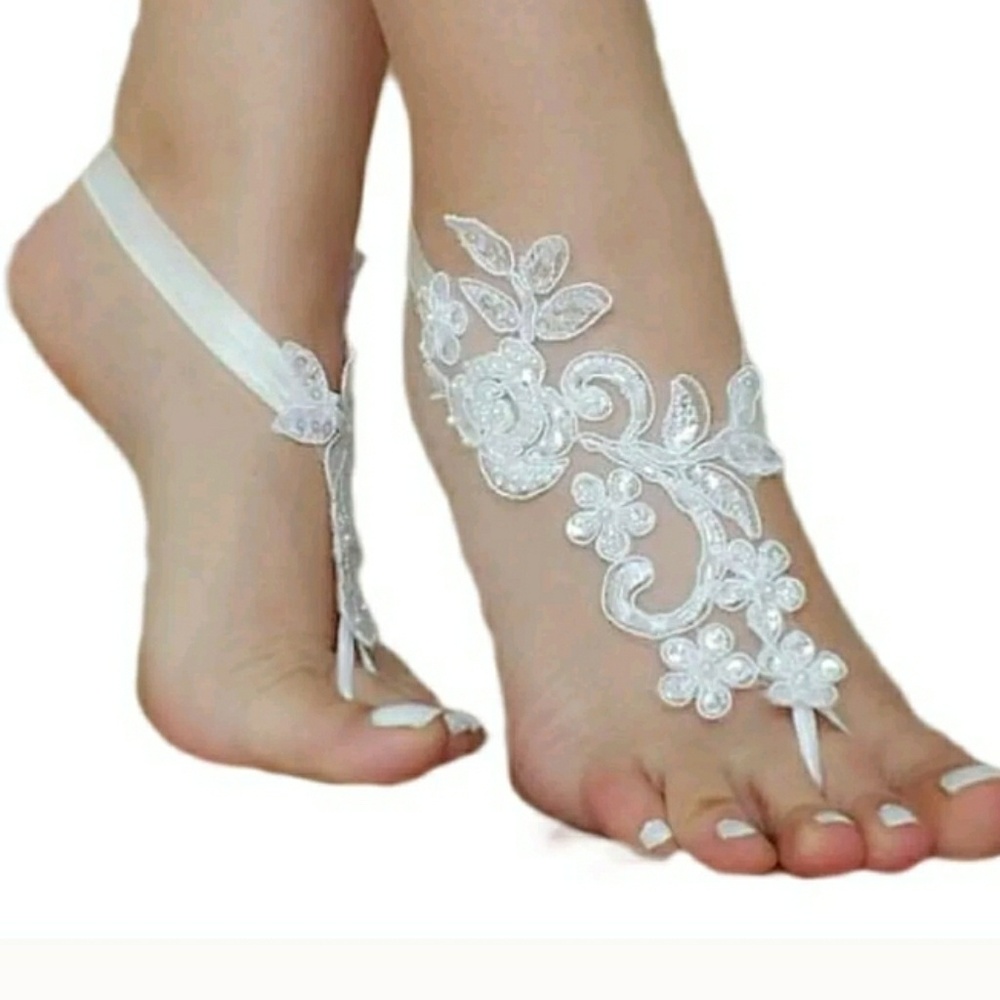 Sold Sandal barefoot sandal!anklet toe ring - Picture 6 of 8